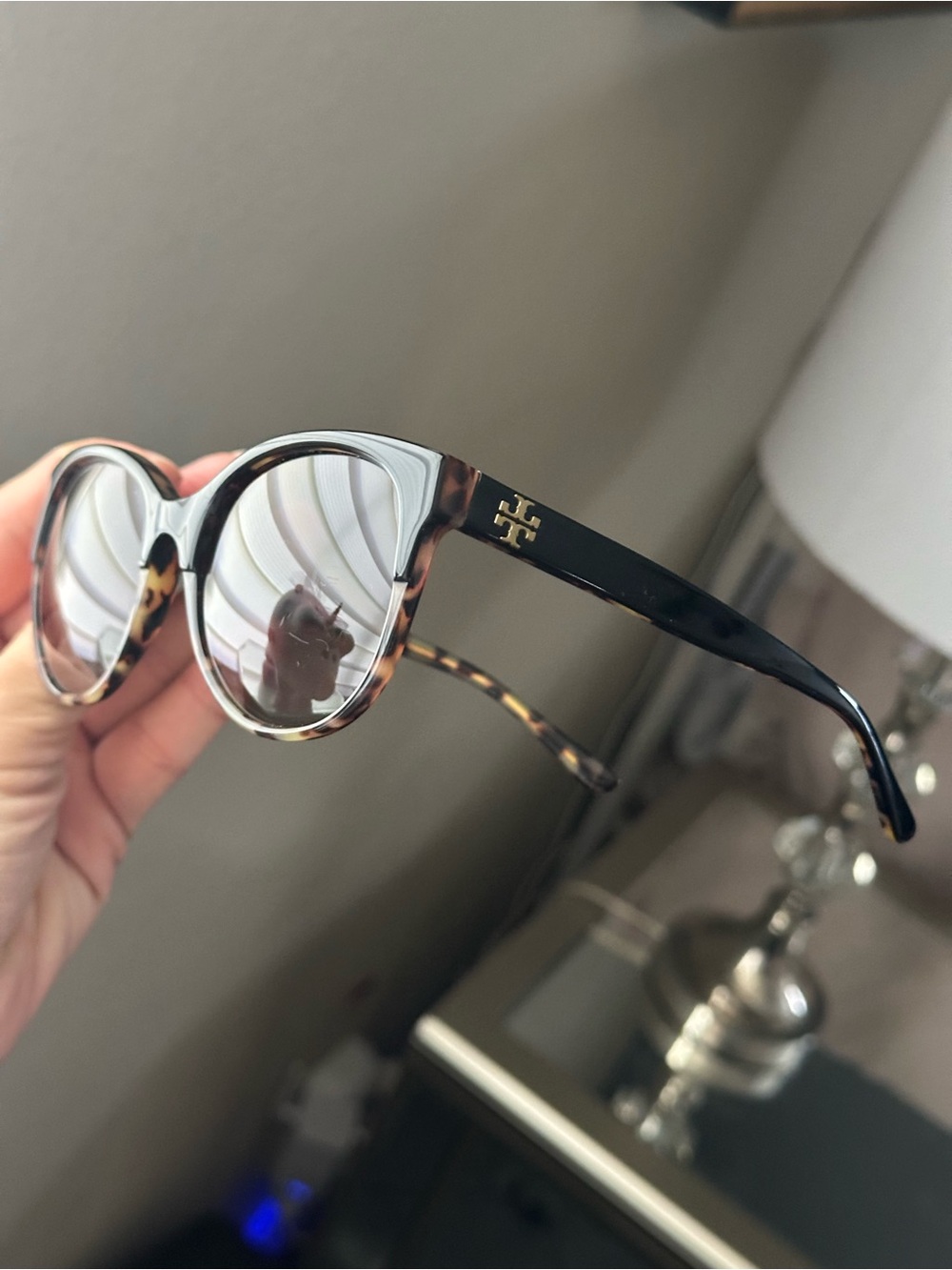 Tory Burch Rounded Tortoise Frame Sunglasses with Gold Logo